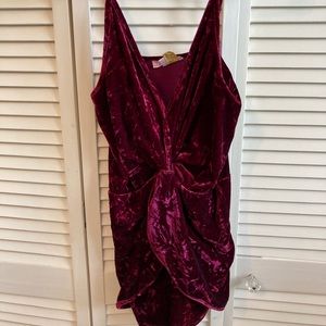 Pink/ Red Velvet Romper